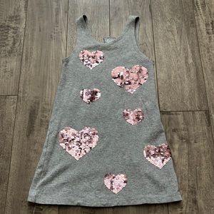 Pink sequins and gray tank dress
